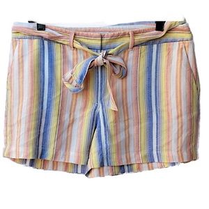 LOFT striped linen blend shorts